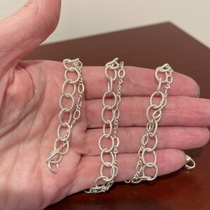 Elegant Sterling Silver Double Link Chain Necklace